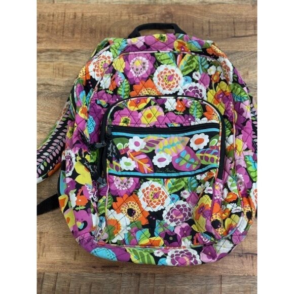 Vera Bradley Va Va Bloom Backpack Colorful Floral Campus Zipper SEE photos - Picture 2 of 16